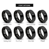 font options for inside engraving on black grace note rings