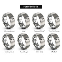 font options for inside engraving on gray grace note rings
