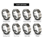 font options for inside engraving on gray grace note rings