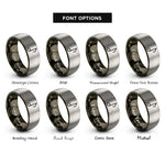 font options for inside engraving on gunmetal & grey grace note rings