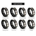 font options for inside engraving on black & grey grade icon rings