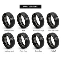 font options for inside engraving on black grade icon rings
