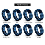 font options for inside engraving on blue graduated cylinder rings