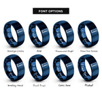 font options for inside engraving on blue graduated cylinder rings