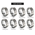 font options for inside engraving on gray graduated cylinder rings