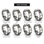 font options for inside engraving on grey graduated cylinder rings