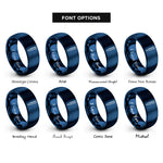 font options for inside engraving on blue graduated pipette rings