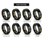 font options for inside engraving on gunmetal & blue graduated pipette rings