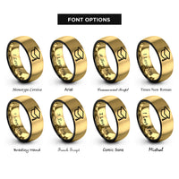 font options for inside engraving on black & gold graduation cap rings