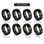 font options for inside engraving on black graduation cap rings