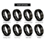 font options for inside engraving on black graduation cap rings