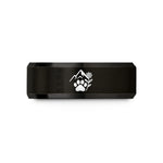 unique presents for friends – black tungsten mountain paw wildflower wedding band