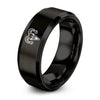 Ram Skull – Tungsten Wedding Band, 8 mm, Black Comfort-Fit Unisex