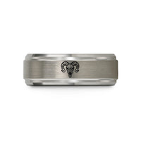 custom mens tungsten ring – grey tungsten ram skull wedding band