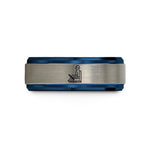 unique presents for friends – black & blue & gray tungsten wunda chair wedding band