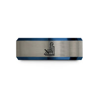 personalized presents for friends – black & blue & gray tungsten wunda chair wedding band