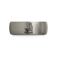 unique presents for friends – black & grey tungsten wunda chair wedding band