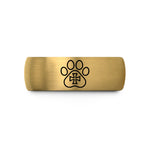 unique present for her – black & gold tungsten paw cross center wedding band