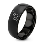 Graduation Gift for Her – black tungsten thc molecule ring