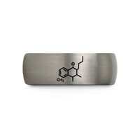 personalized jewelry for her – gray tungsten thc molecule wedding band