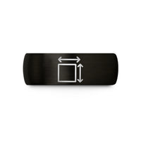 unique present for him – black tungsten dimension lines icon wedding band