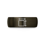 personalized ring for him – gunmetal & black tungsten dimension lines icon wedding band