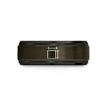 personalized ring for him – gunmetal & black tungsten dimension lines icon wedding band