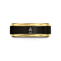 wedding band presents men – black & gold tungsten eternal flame wedding band