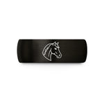 couples engraved promise ring – black tungsten western pleasure horse wedding band
