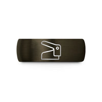 personalized friend present sets – gunmetal & black tungsten corner rounder wedding band