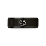 personalized presents for friends – black & rose gold tungsten pumpkin dog pumpkin wedding band