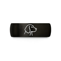 ring present ideas women – black & gold tungsten beagle wedding band