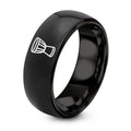 Djembe – Tungsten Wedding Band, 8 mm, Black Comfort-Fit Unisex