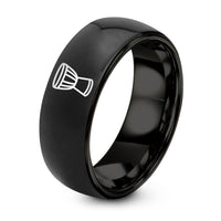 Graduation Gifts for Her – black tungsten djembe ring