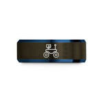 unique presents for her – gunmetal & blue tungsten robot rover wedding band