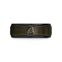 unique presents for him – gunmetal & black tungsten angels landing cliff wedding band