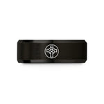 tungsten bands for men – black tungsten triquetra cross circle wedding band
