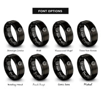 font options for inside engraving on black graduation seal rings
