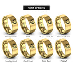 font options for inside engraving on gold graduation seal rings