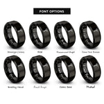 font options for inside engraving on black graduation tassel rings