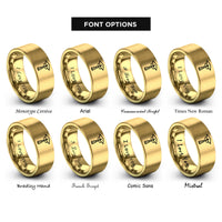 font options for inside engraving on gold graduation tassel rings