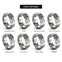 font options for inside engraving on grey graffiti crown drips rings