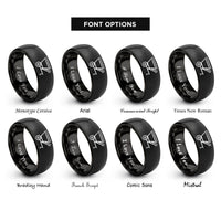 font options for inside engraving on black grain cart rings