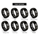 font options for inside engraving on black grain cart rings