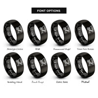font options for inside engraving on black grain cart rings