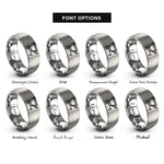 font options for inside engraving on silver grain cart rings