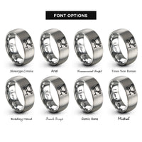 font options for inside engraving on silver grain cart rings