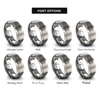 font options for inside engraving on grey grain elevator rings