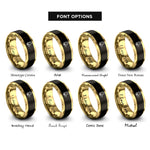 font options for inside engraving on black & gold gramps heart rings