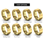 font options for inside engraving on gold gramps heart rings